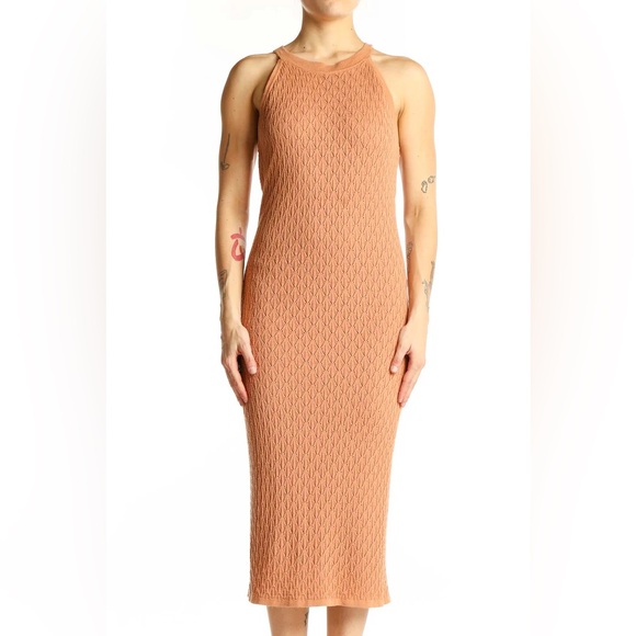 House of Harlow 1960 Halter Knit Midi Dress Size S / M Copper / Rust - Picture 1 of 4